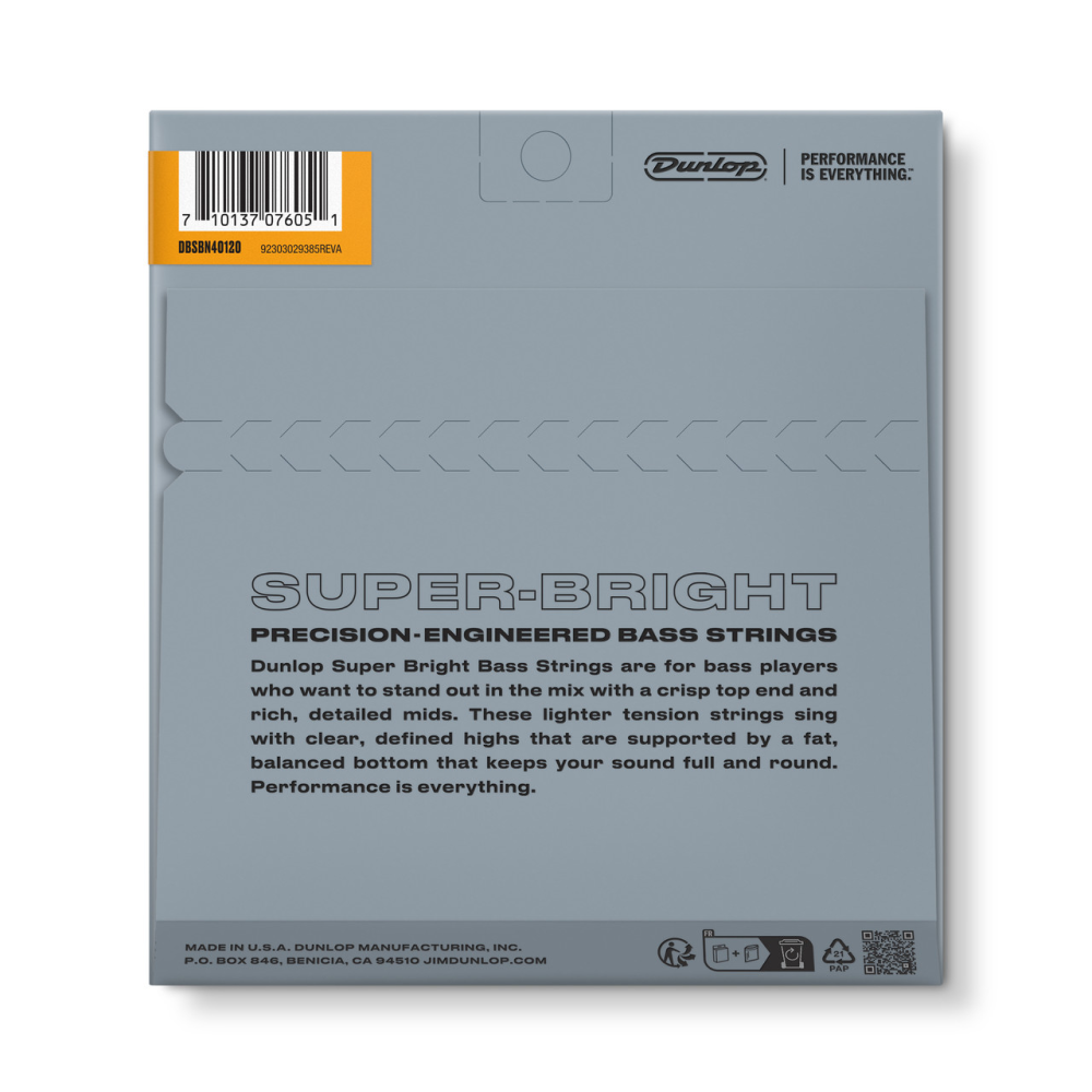 Dunlop DBSBN40120 Super Bright 5-String Bass Strings - 40-120