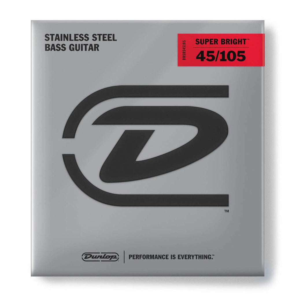 Dunlop Super Bright Stainless Steel 4-String Bass Strings (45-105)