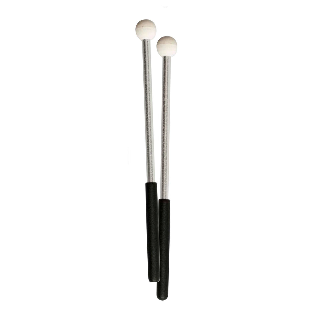 Pair of DXP DBT219 aluminium multi tenor mallets with black handles, suitable for percussion instruments.
