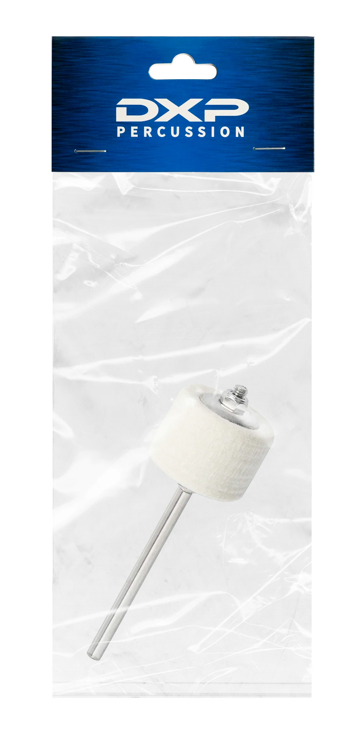 DXP DBT336 Junior Bass Drum Beater with felt head, designed for drum parts, shown in a pack of multiple beaters.