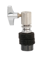 Chrome DXP DBT342 Hi-Hat Clutch for DXPHH3 and DXPHH5 drum hardware, shown attached to hi-hat cymbals.