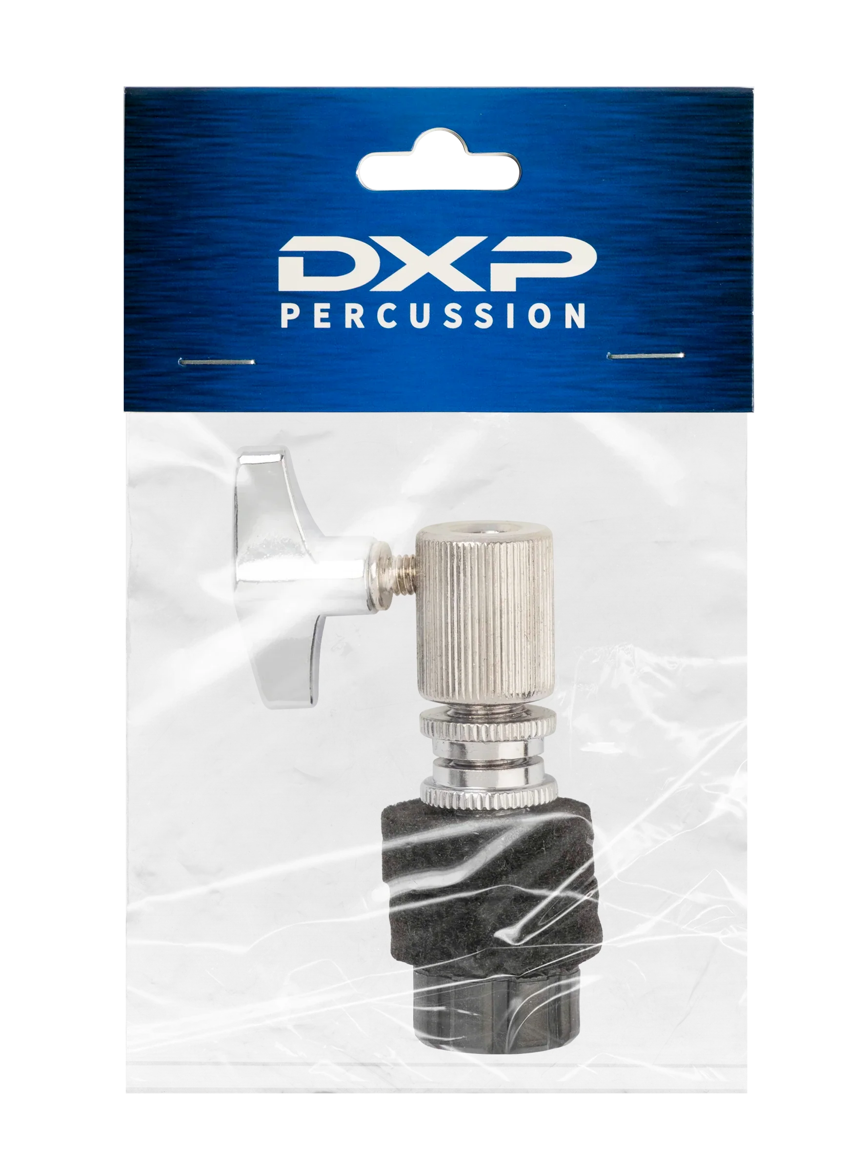 Chrome DXP DBT342 Hi-Hat Clutch for DXPHH3 and DXPHH5 drum hardware, shown with mounting components and hardware details.