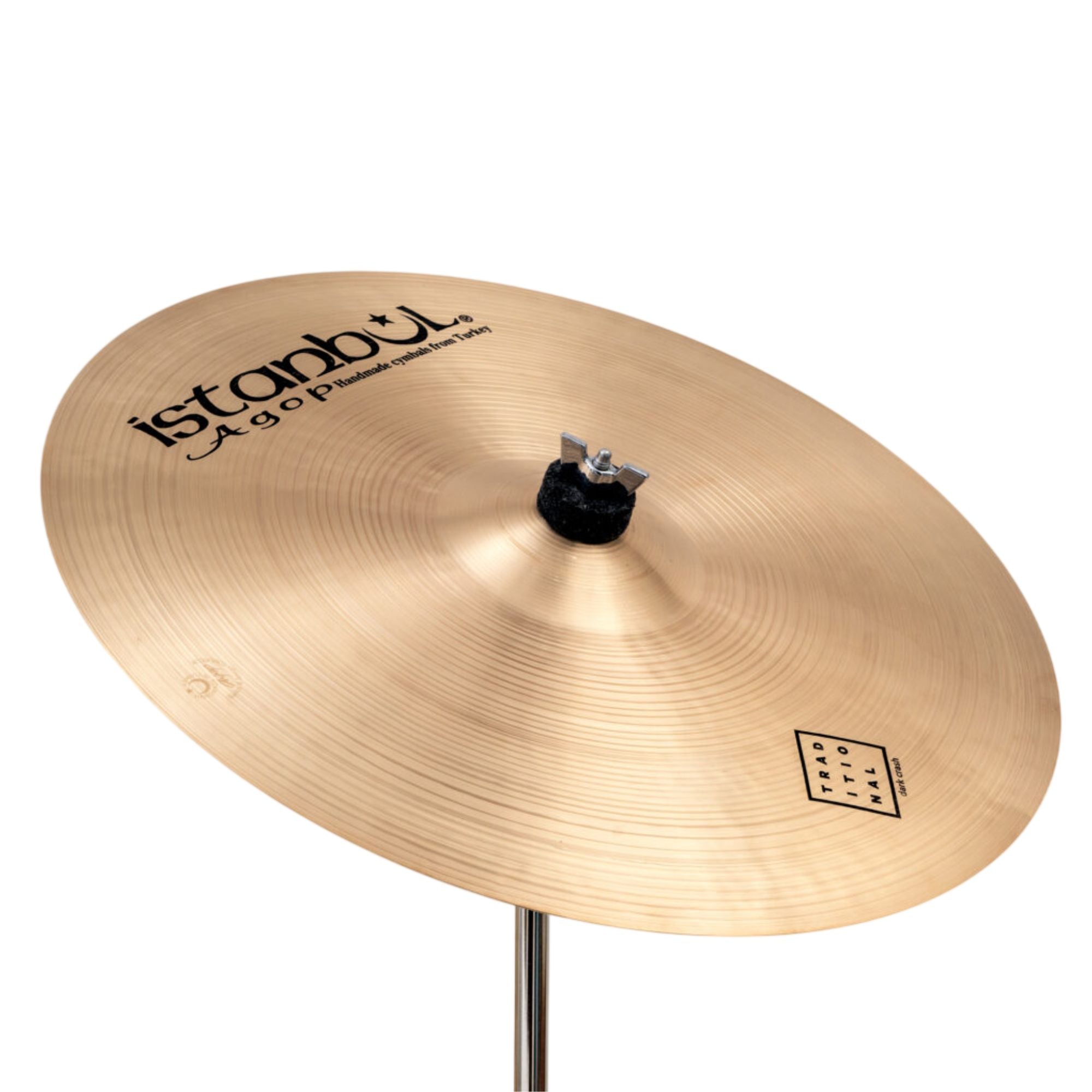 Istanbul 16-inch Istanbul Agop Traditional Dark Crash cymbal, single cymbal with a dark finish and intricate hammering details.