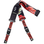 DiMarzio Polyphia Cliplock Guitar Strap in Floral Muse Black with adjustable cliplock design and vibrant floral pattern on black strap.