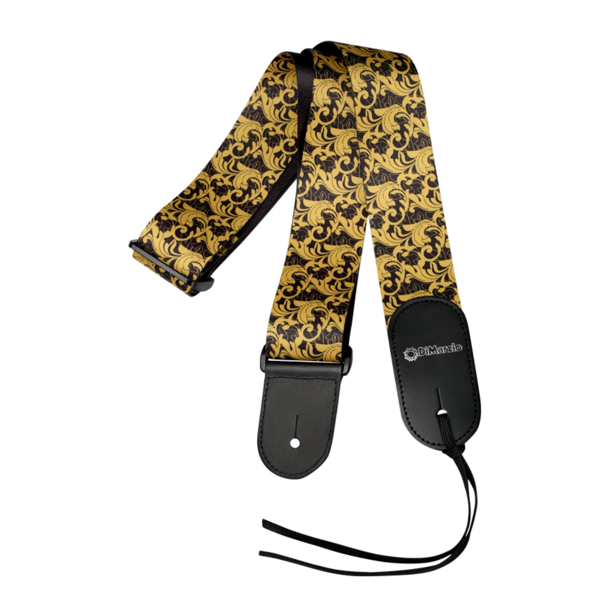 DiMarzio Steve Vai UtoPIA 2" Nylon Strap with Leaf Pattern - Black & Gold