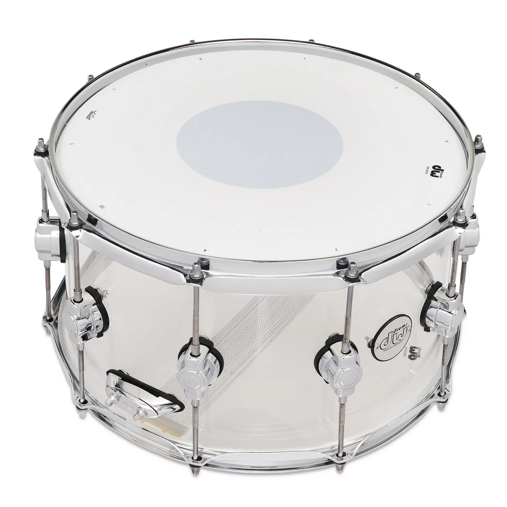 DW Design Series 14x8 Single Lug Snare Drum - Clear Acrylic