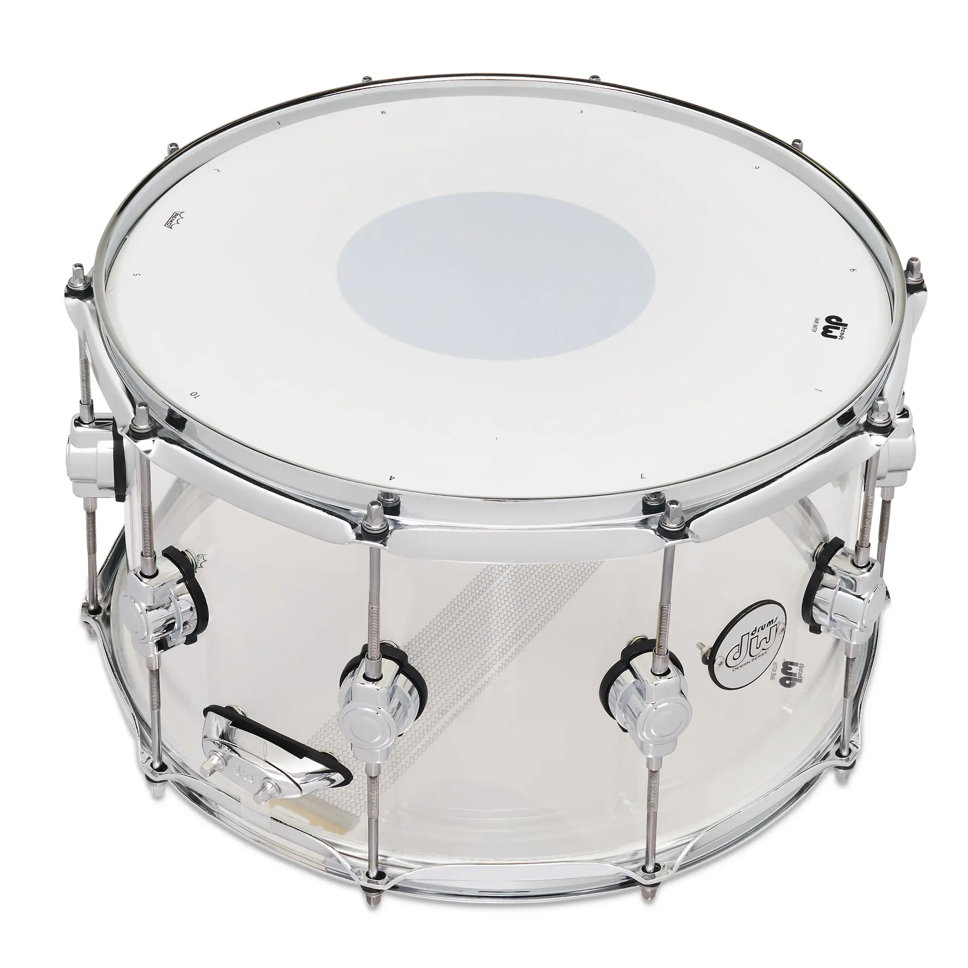 DW Design Series 14x8 Single Lug Snare Drum - Clear Acrylic