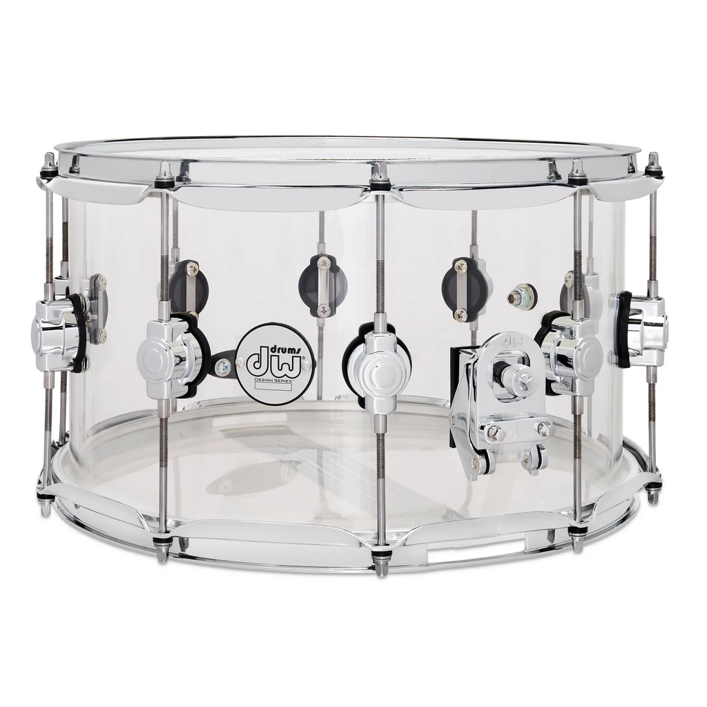 DW Design Series 14x8 Single Lug Snare Drum - Clear Acrylic