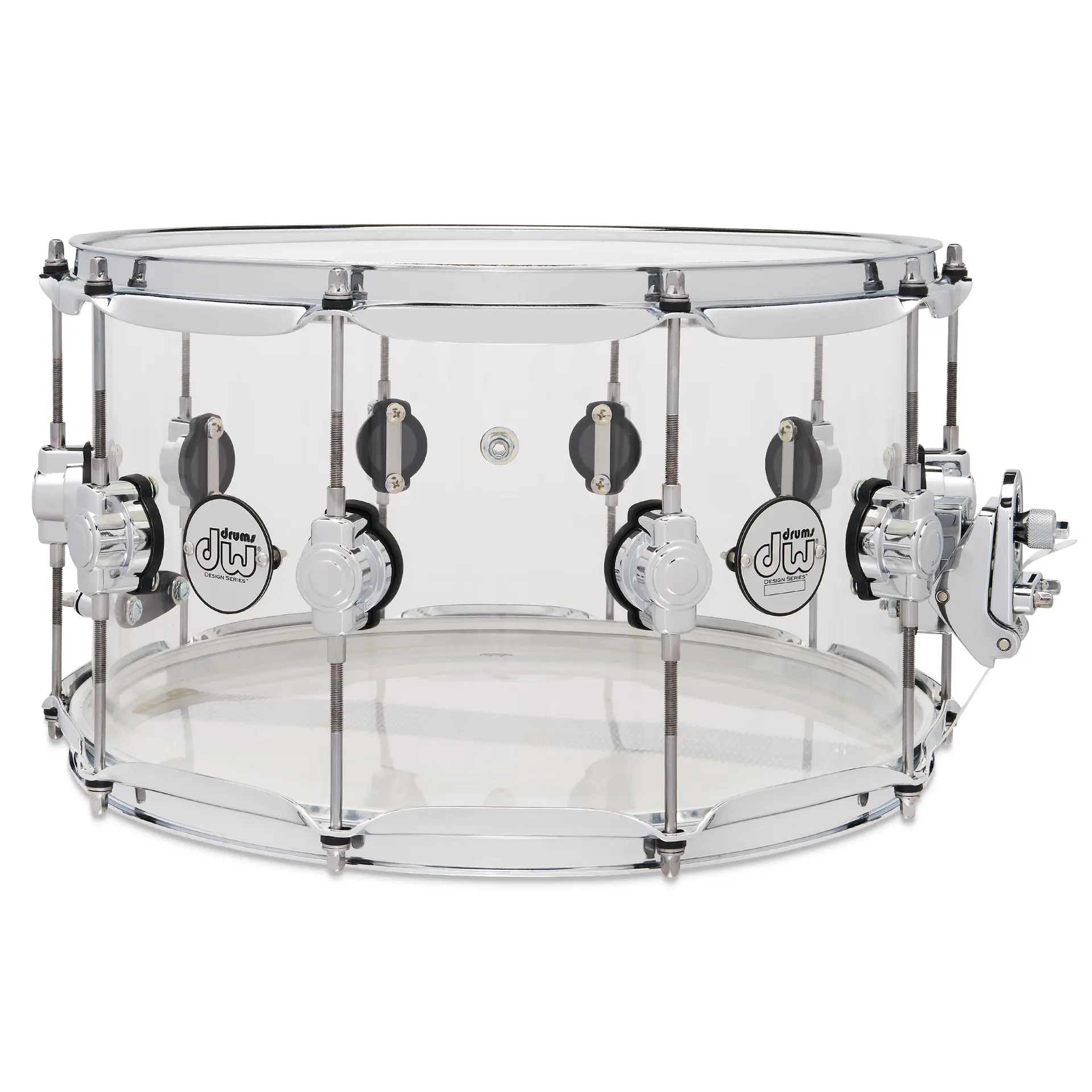 DW Design Series 14x8 Single Lug Snare Drum - Clear Acrylic
