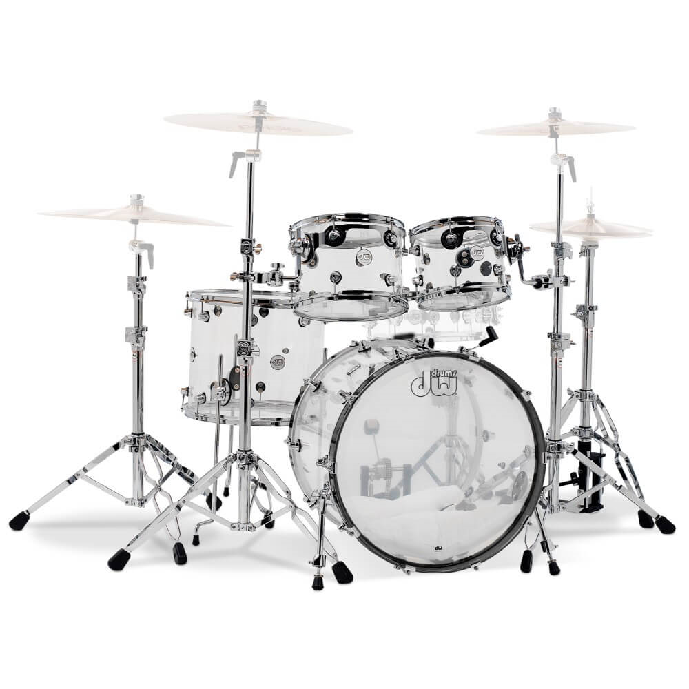 DW Design Acrylics 22/10/12/16 4pc Drum Shell Pack - Clear