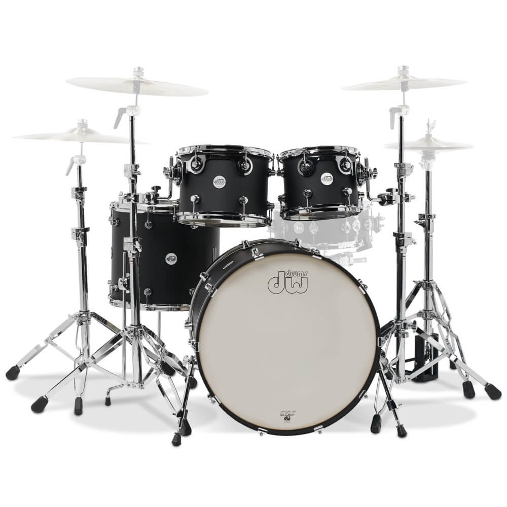 DW Design Standard 22/10/12/16 4pc Drum Shell Pack - Black Satin