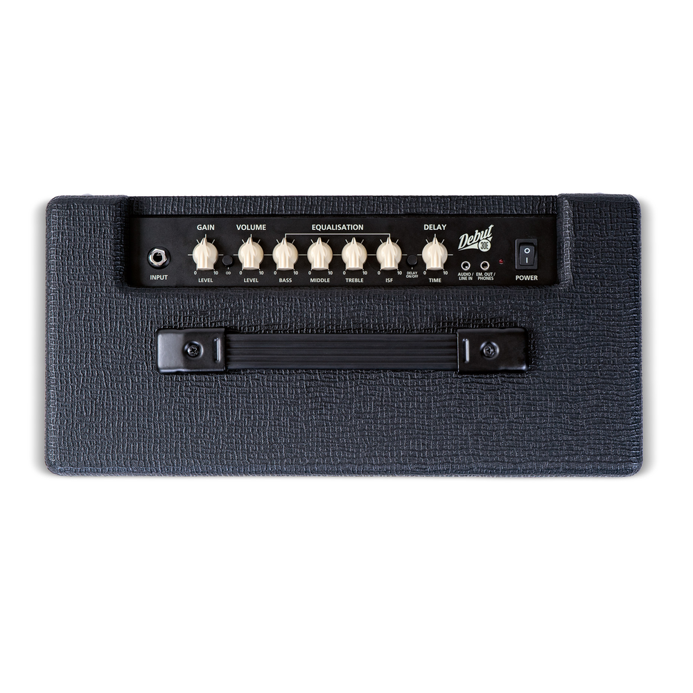 Blackstar Debut 30E 30W combo guitar amplifier in black with control knobs and speaker grille visible.