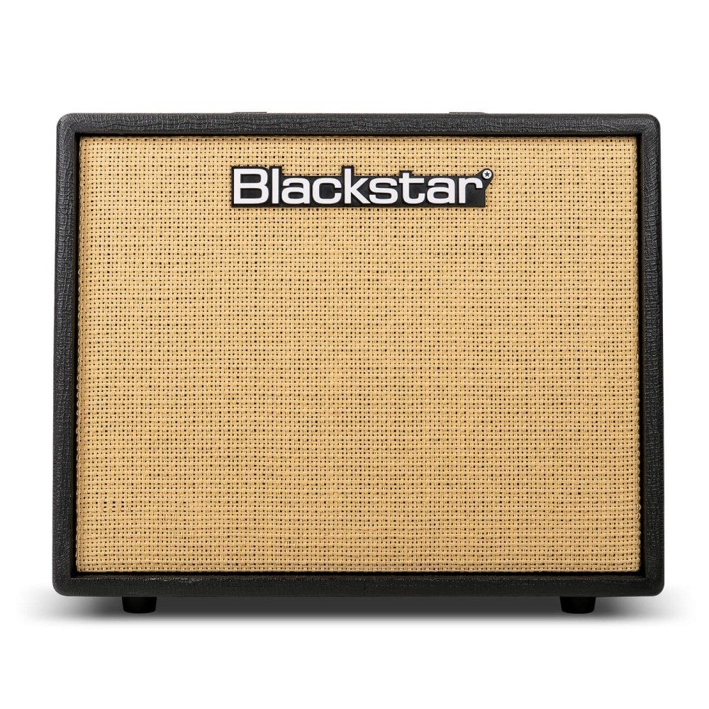 Blackstar Debut 50R 1x12 50W guitar combo amplifier in black with control knobs and speaker grille.
