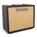 Blackstar Debut 50R 1x12 guitar combo amplifier in black, showcasing its control panel and speaker grille.