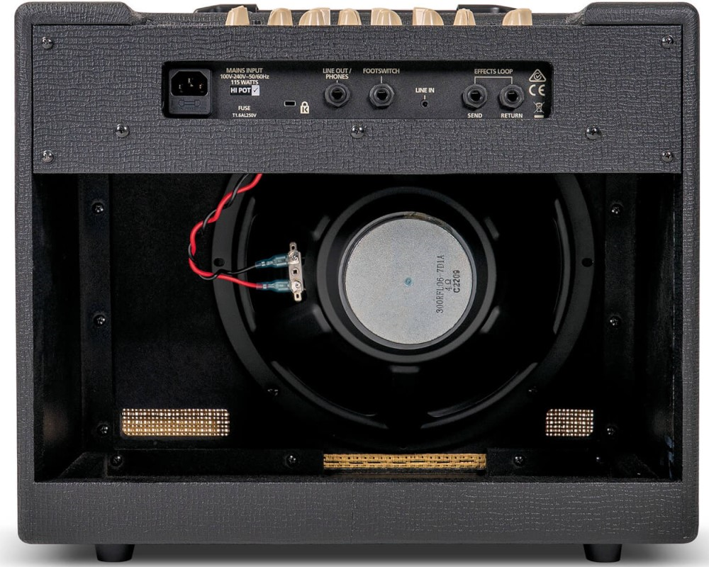 Blackstar Debut 50R 1x12 guitar combo amplifier in black, showing control panel and speaker grille for 50W guitar sound.