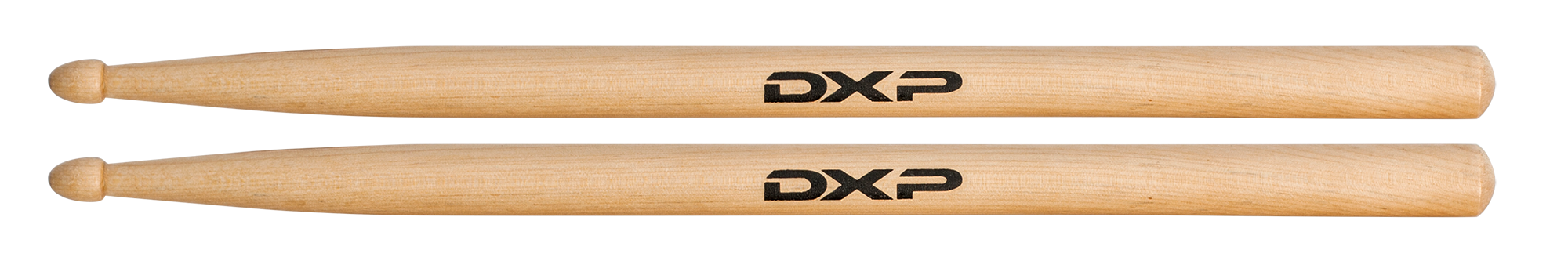 DXP Junior drumsticks with wooden shafts and rounded tips, designed for young drummers and beginner percussionists.