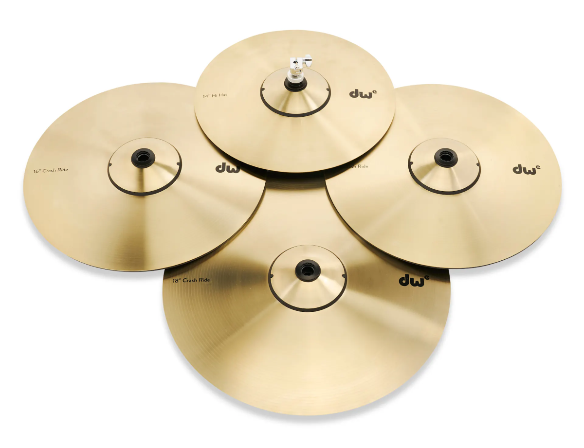 DWe 5pc Electric Drum Shell Pack w/Cymbals & Hardware - White Marine Pearl