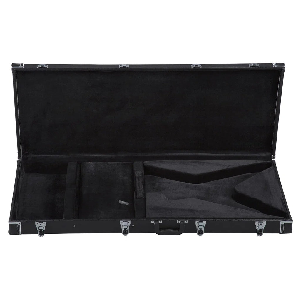 Dean Deluxe Electric Guitar Hardcase for ML models, sturdy black guitar case with handle and secure latches, protective interior.