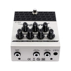 Diezel VH4-2 2-channel effects pedal with controls, metal casing, and input/output jacks for guitar overdrive and preamp effects.