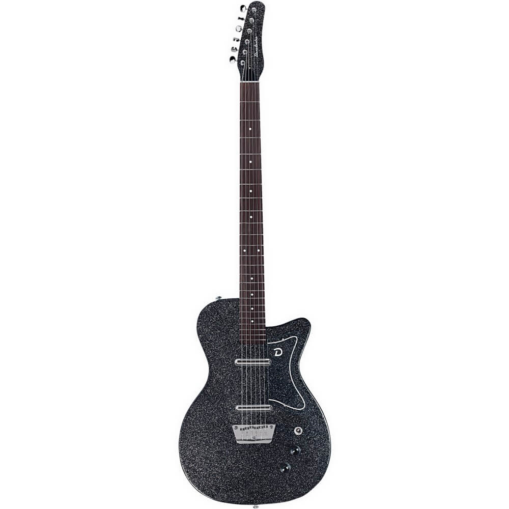 Danelectro '56 Baritone Electric Guitar with Dolphin Headstock - Black Metal Flake