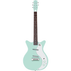 Danelectro '59M NOS+ electric guitar in seafoam green with NOS+ pickups, showcasing its vintage-inspired design.