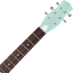 Danelectro '59M NOS+ Electric Guitar in Seafoam Green with NOS+ pickups, showcasing its unique body shape and design.