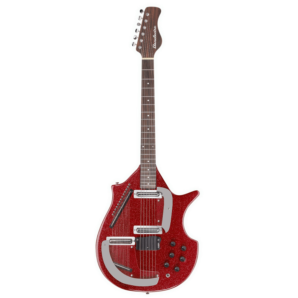 Danelectro DKSITRDFL Electric Sitar - Red Metal Flake