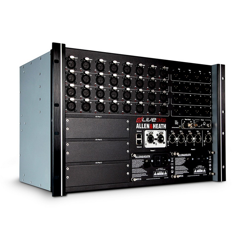 Allen & Heath dLive DM32 MixRack 128 x 64 I/O, 32/16 XLR, 1 x PSU, ME-1 port, 3 x I/O Ports