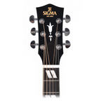 Sigma DM-SG5 Hummingbird dreadnought acoustic guitar showing the front view with natural wood finish and detailed soundhole design.