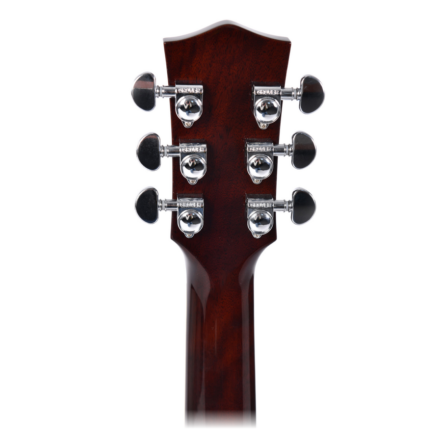 Sigma DM-SG5 Hummingbird dreadnought acoustic guitar showing the front view with rich wood finish and detailed sound hole design.