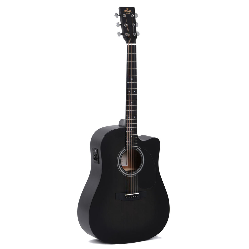 Sigma DMCE-BKB Dreadnought Acoustic Electric Guitar Black