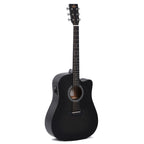 Sigma DMCE-BKB Dreadnought Acoustic Electric Guitar Black