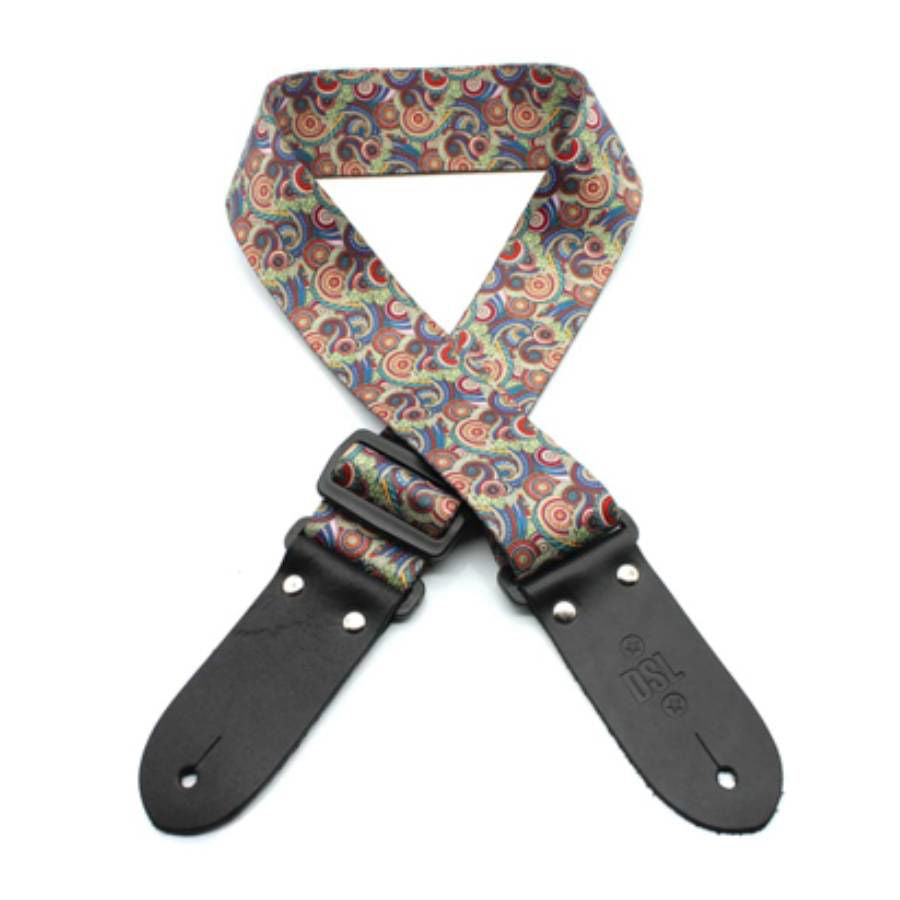 DSL Straps Weaving Series Digital Print Poly Guitar Strap 2in - Pais Mix