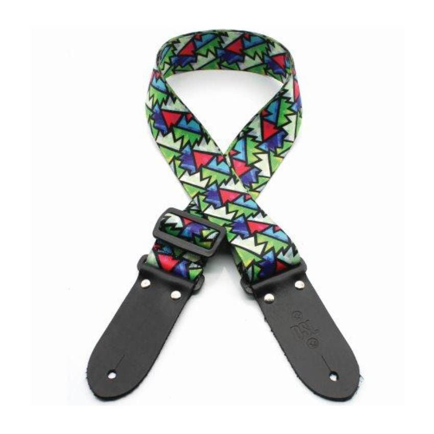 DSL Straps Weaving Series Digital Print Poly Guitar Strap 2in - QS Green