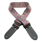 DSL Straps Weaving Series purple digital print guitar strap with 2-inch width, designed for comfortable support during play.