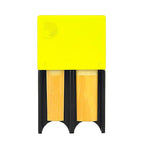 Yellow D'Addario Rico Planet Waves D’Addario Reed Guard for brass and woodwind instruments, shown in a close-up image.