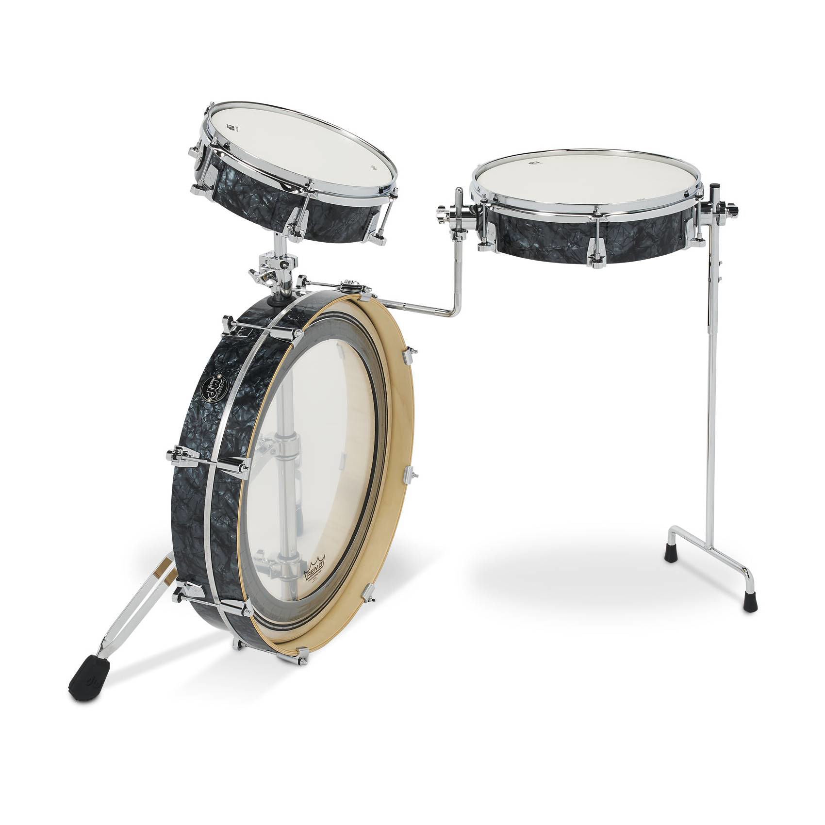 DW Performance Low-Pro 3-Piece Shell Pack Drum Kit in Black Diamond