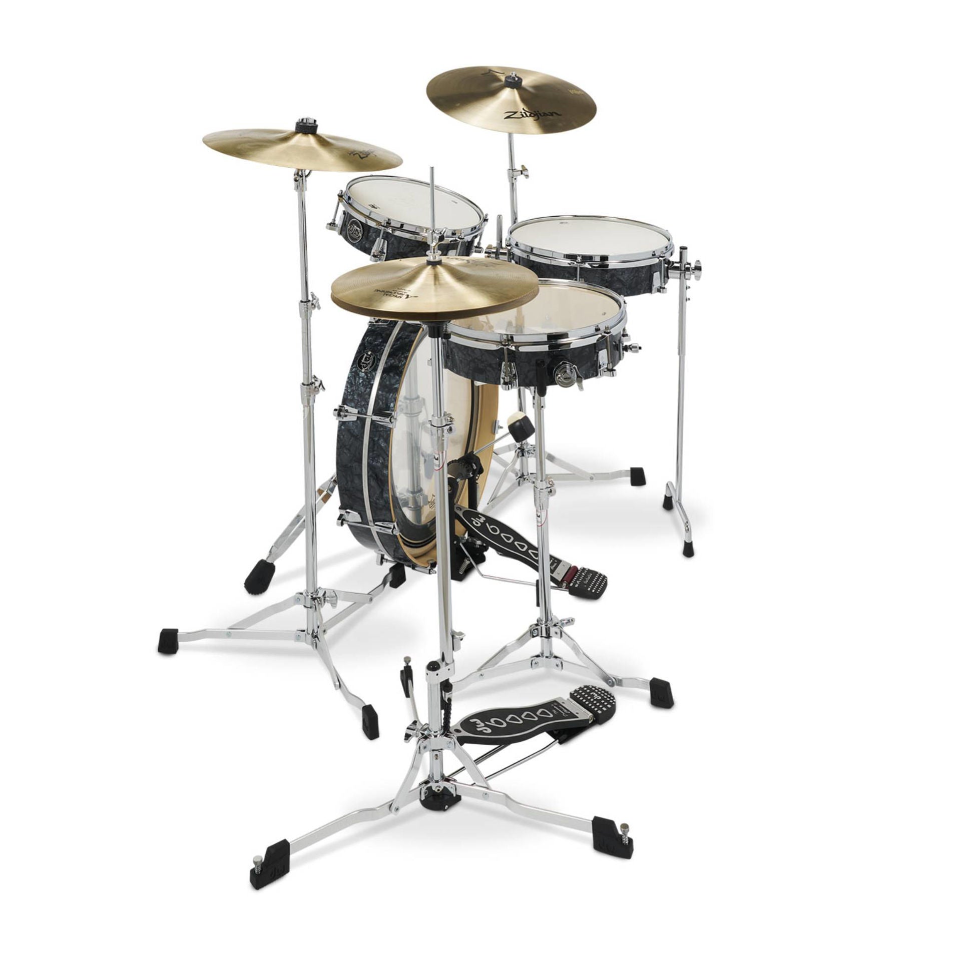 DW Performance Low-Pro 4-Piece Shell Pack Drum Kit in Black Diamond
