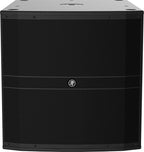 Mackie DRM18S-P 18-inch professional passive subwoofer showing the speaker cone and enclosure.