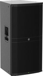 Mackie DRM315 15-inch 3-way powered PA speaker with 2300W output, showing the front grille and control panel.