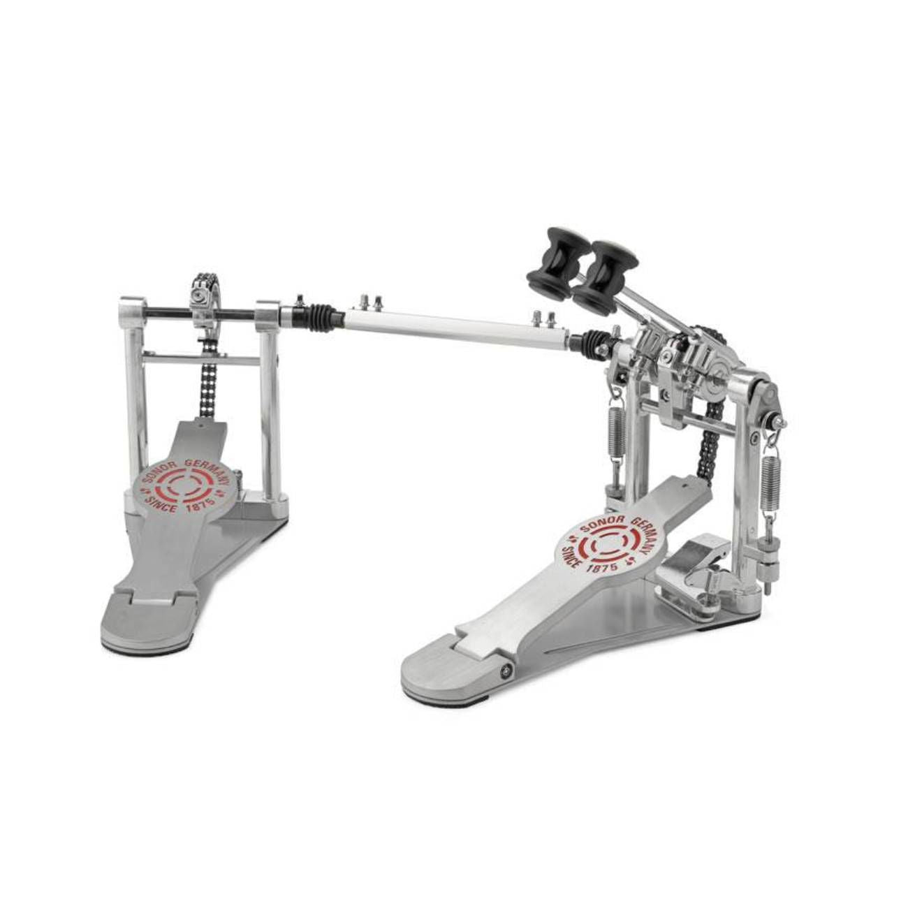 Sonor 4000 Series Double Pedal Right Version with Bag in Silver Lacquer Coating