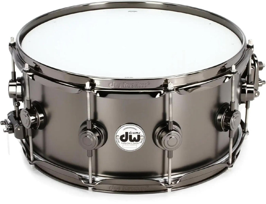 DW Collectors 14 x 6.5 inch Snare Drum with Black Nickel Hardware in Satin Black Over Brass