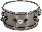 DW Collectors 14 x 6.5 inch Snare Drum with Black Nickel Hardware in Satin Black Over Brass