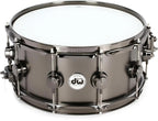 DW Collectors 14 x 6.5 inch Snare Drum with Black Nickel Hardware in Satin Black Over Brass