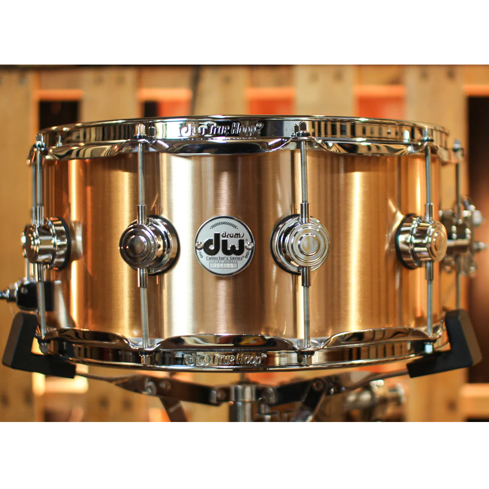 DW Collectors Series 14x6.5 3mm Shell Metal Snare Drum Brushed Bell Bronze