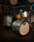 Evetts Jarrah 12x8, 14x14, 18x14 Bop Drum Kit in Matte Ocean Mist Metallic