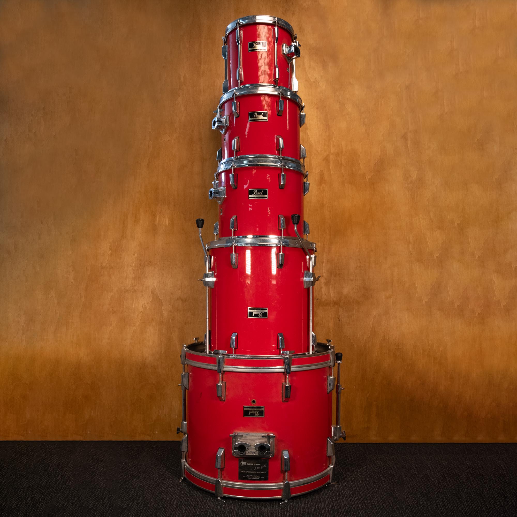 Pearl Export '80s Drum Kit Shell Pack 22/10/12/13/16 in Red - Preloved