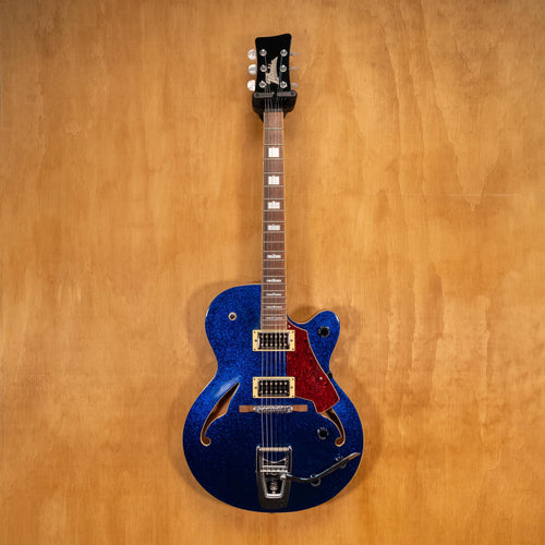 Italia Guitars Torino V Electric Guitar in Blue Sparkle Made in Korea - Preloved