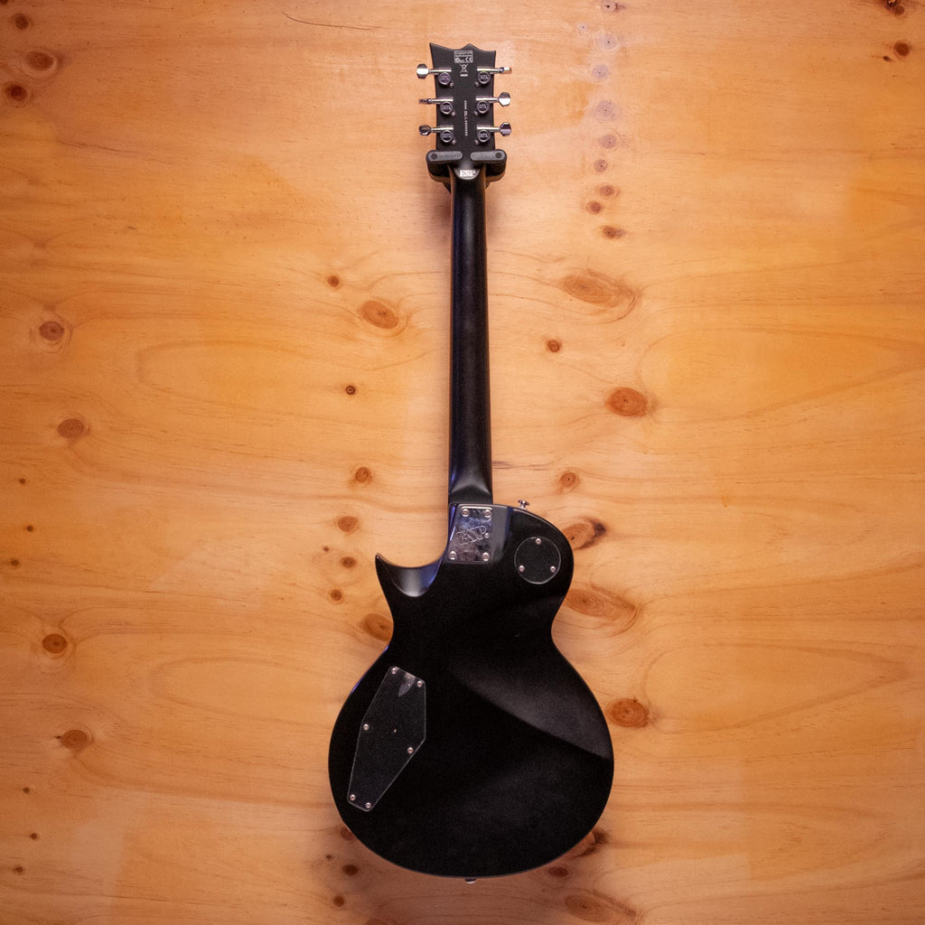 Preloved ESP LTD EC-50 electric guitar with black body, maple neck, and chrome hardware, shown from the front.
