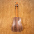 Taylor Big Baby acoustic guitar in walnut with pickup, showing the body and fretboard of this pre-loved Taylor guitar.